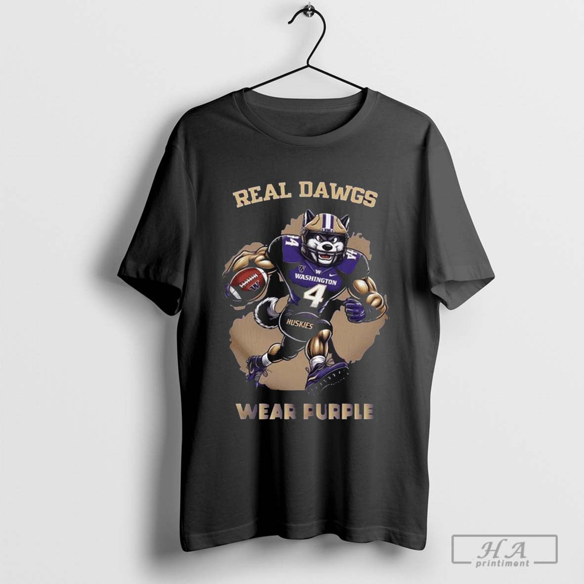 Washington Huskies 2024 Real Dawgs Wear Purple Mascot Shirt