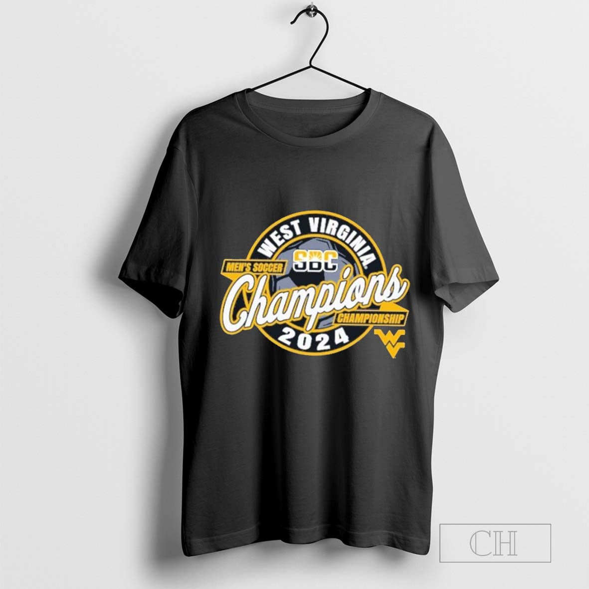 West virginia mountaineers blue sbc men’s soccer tournament champions t shirt