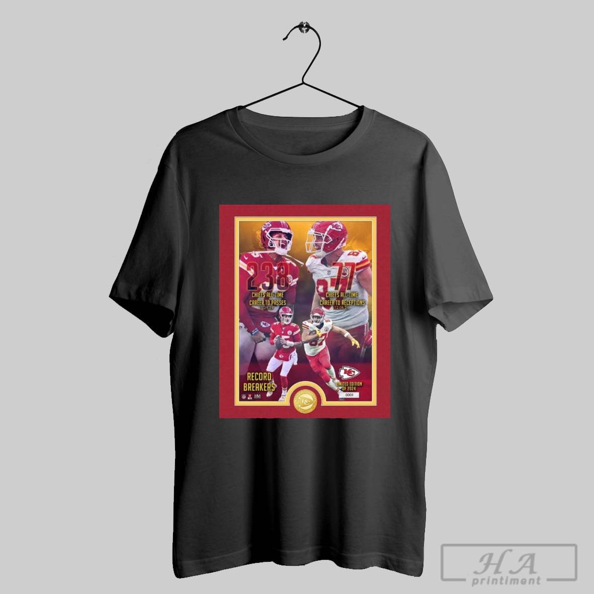 Travis Kelce Kansas City Chiefs 2024 Travis Kelce Record Breakers Nfl Poster T Shirt
