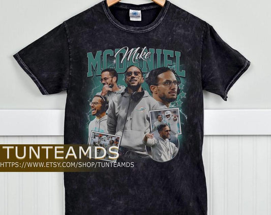 Retro Mike Mcdaniel Football Unisex Mineral TShirt ,Vintage 80S Graphic Style Mike Mcdaniel TShirt ,Vintage Sport Tee