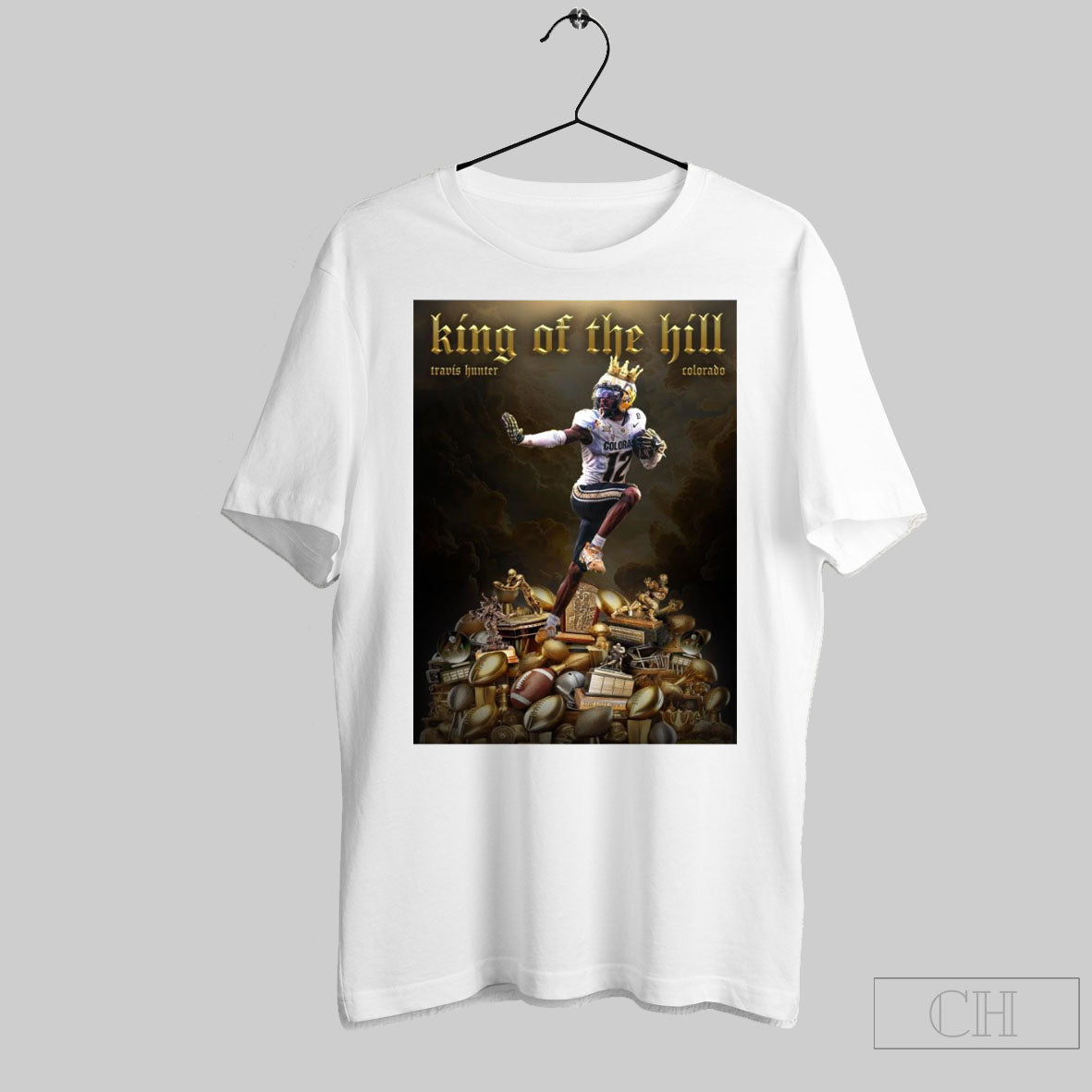 Travis Hunter Colorado Buffaloes King Of The Hill Heisman Winner Poster T Shirt Sweater