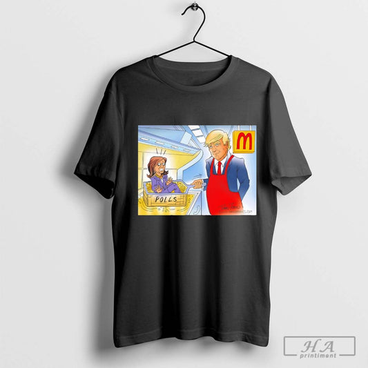 Trump Mcdonald’s Cooking Kamala in the Polls T-Shirt