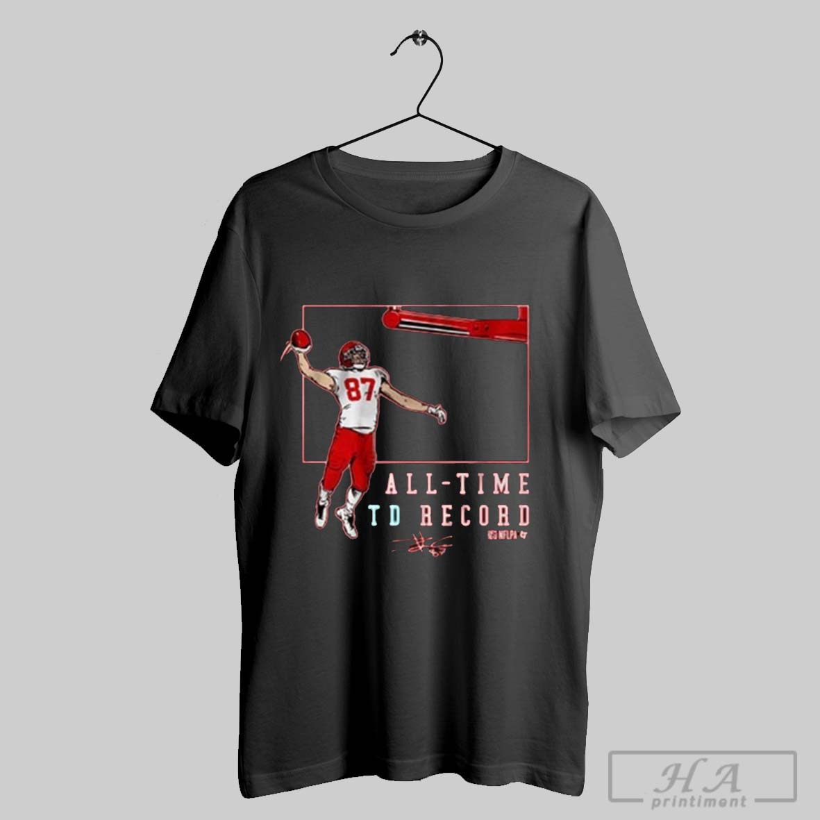 Travis Kelce Kansas City Chiefs Record Breaking All Time Td Record Signature T Shirt