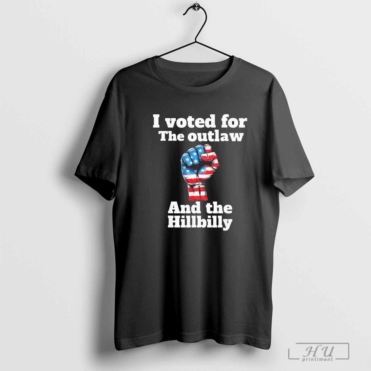 Trump President-elect I Voted For Outlaw Hillbilly Jd Vance America Fight Hand 2024 T-shirt