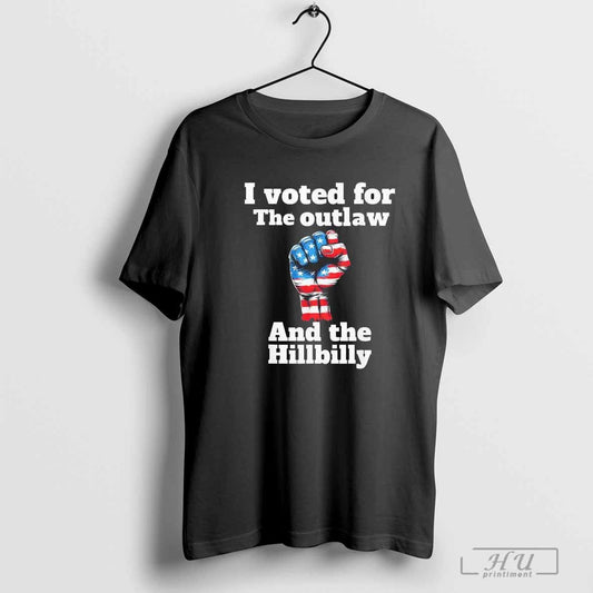 Trump President-elect I Voted For Outlaw Hillbilly Jd Vance America Fight Hand 2024 T-shirt