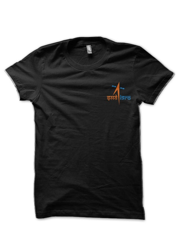 Isro Black Half Sleeve T-Shirt
