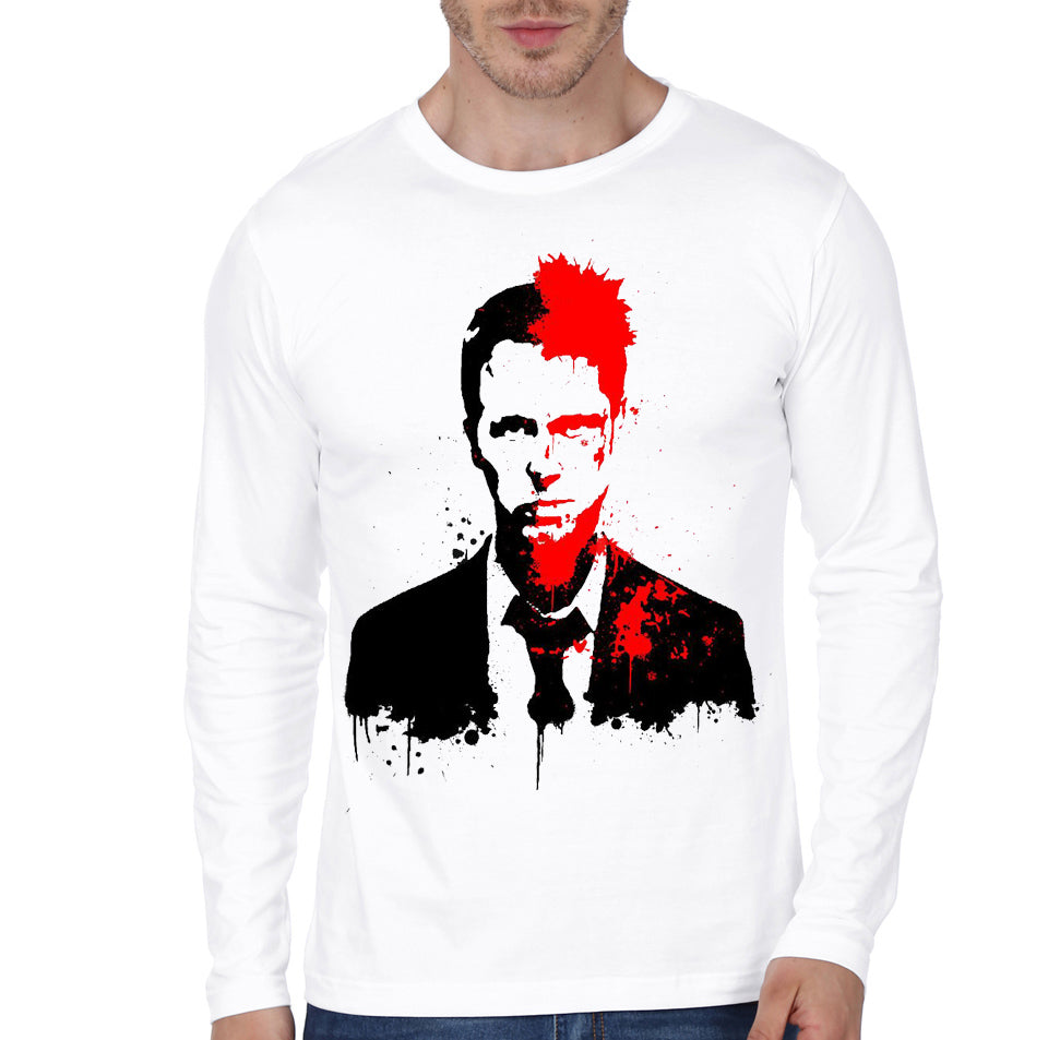 Fight Club White Full Sleeve Tee Style001