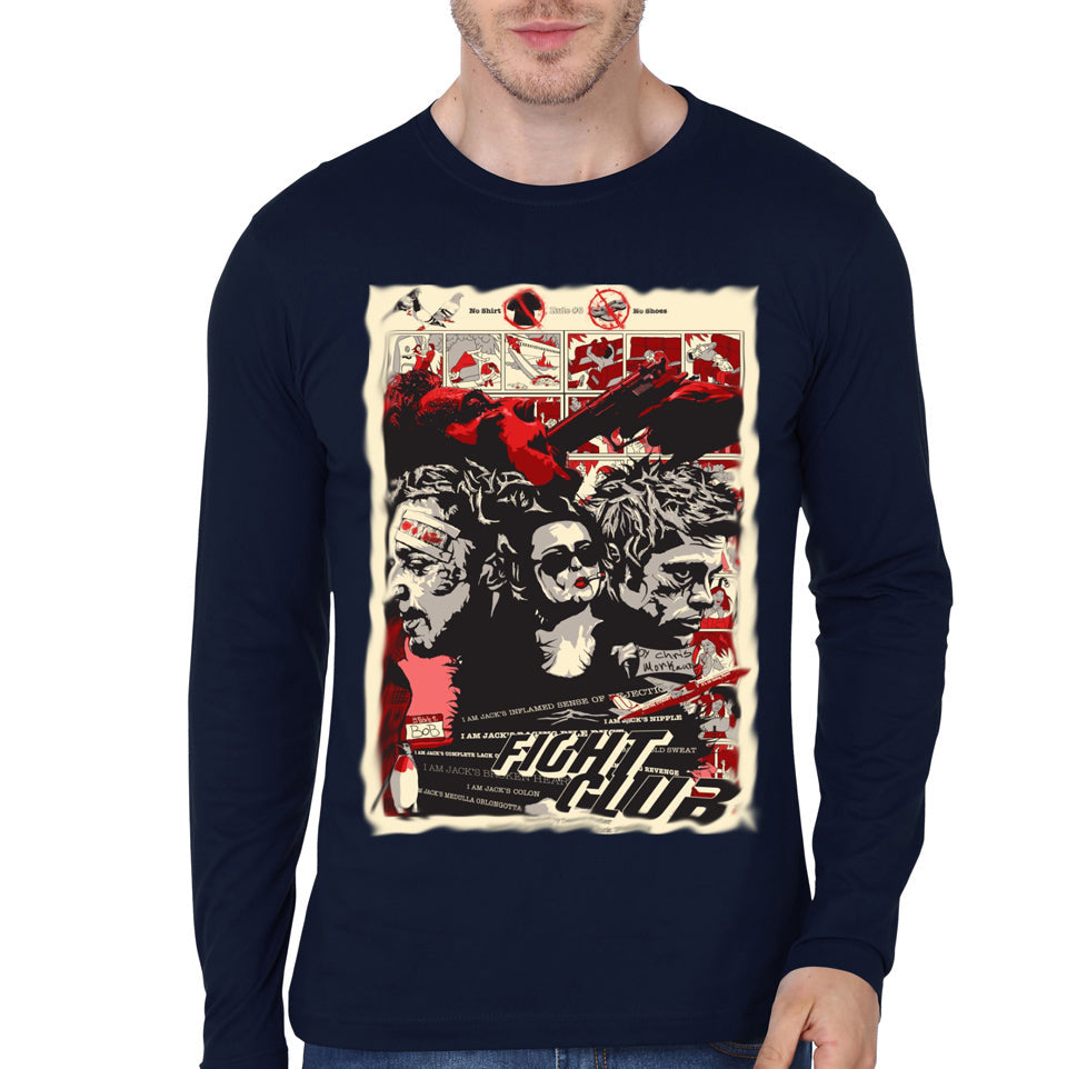 Fight Club Navy Blue Full Sleeve Tee