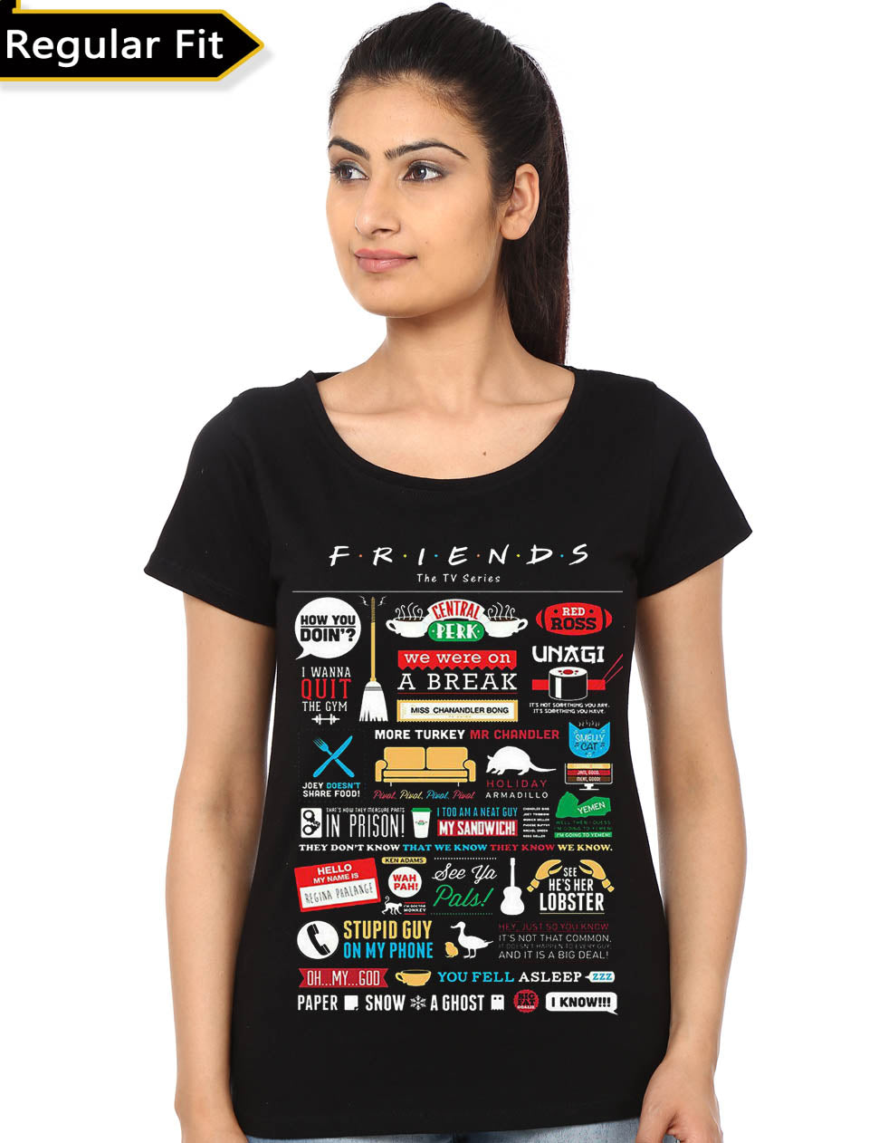 Friends Girls Black T-Shirt Style005