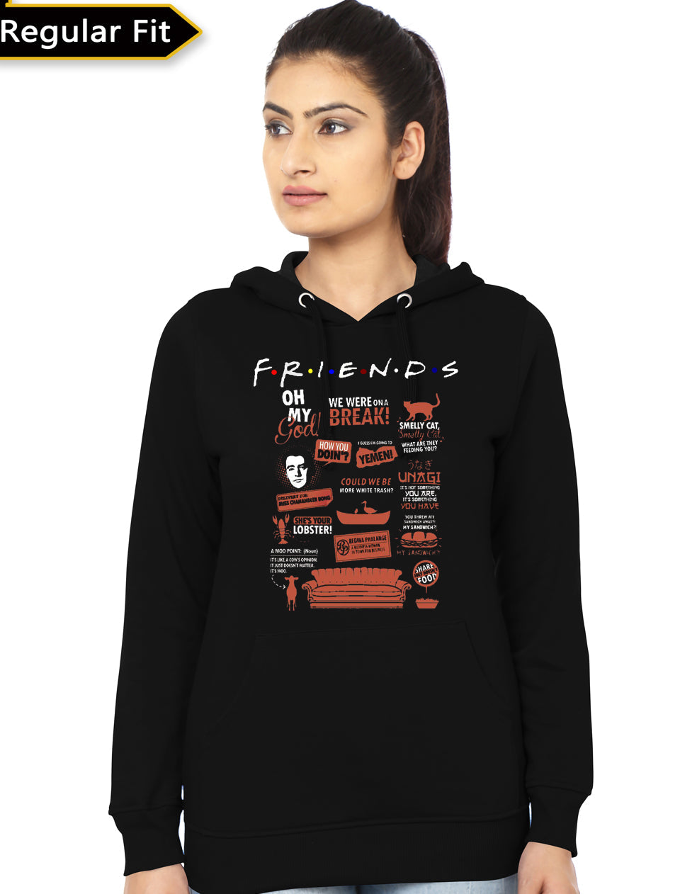 Friends Girls Black Hoodie Style001