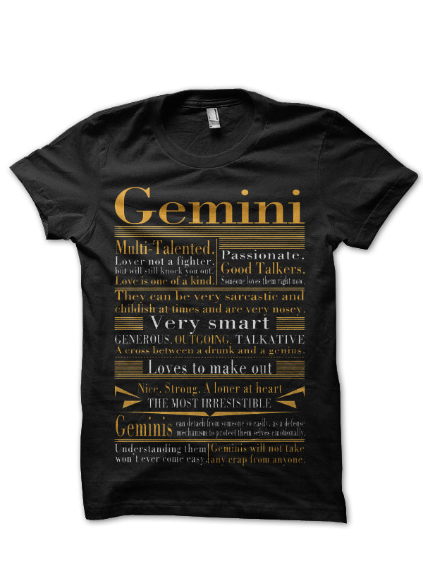 Gemini Black T-Shirt