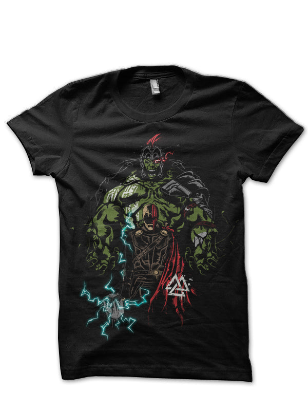 Hulk And Thor Black T-Shirt