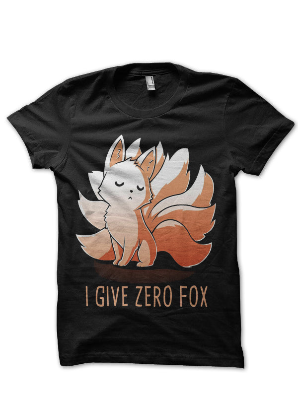 I Give Zero Fox Black Half Sleeve T-Shirt