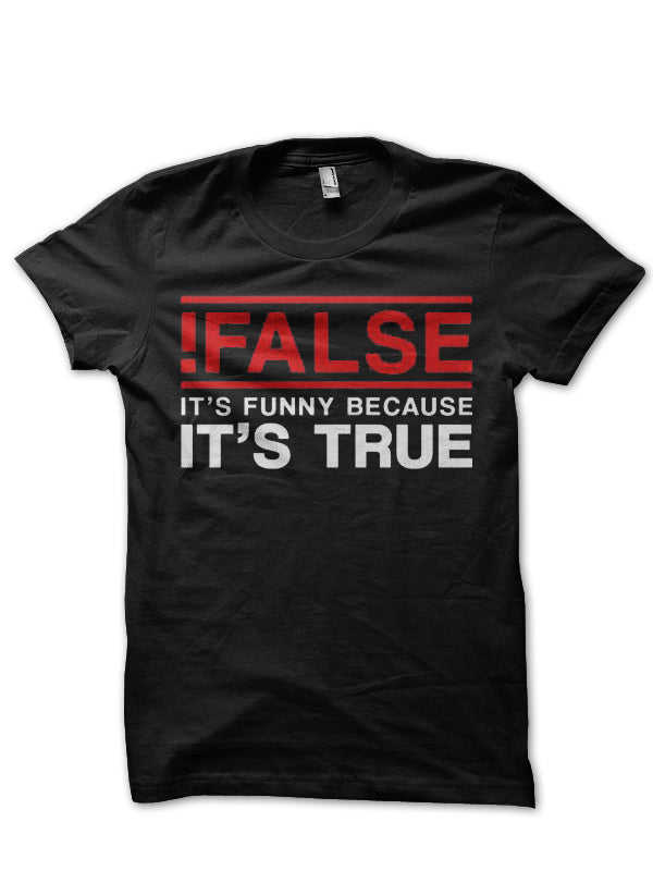 False Black Half Sleeve T-Shirt