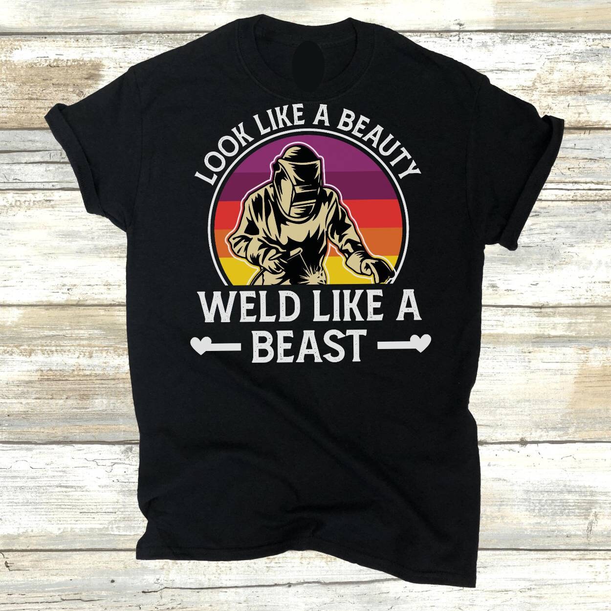 Welder Woman Welding Weld Job Vintage Retro Funny T-Shirt, Welders Gifts, Birthday Present Wife, Union Worker, Grandma Mom Mother's Day Tees