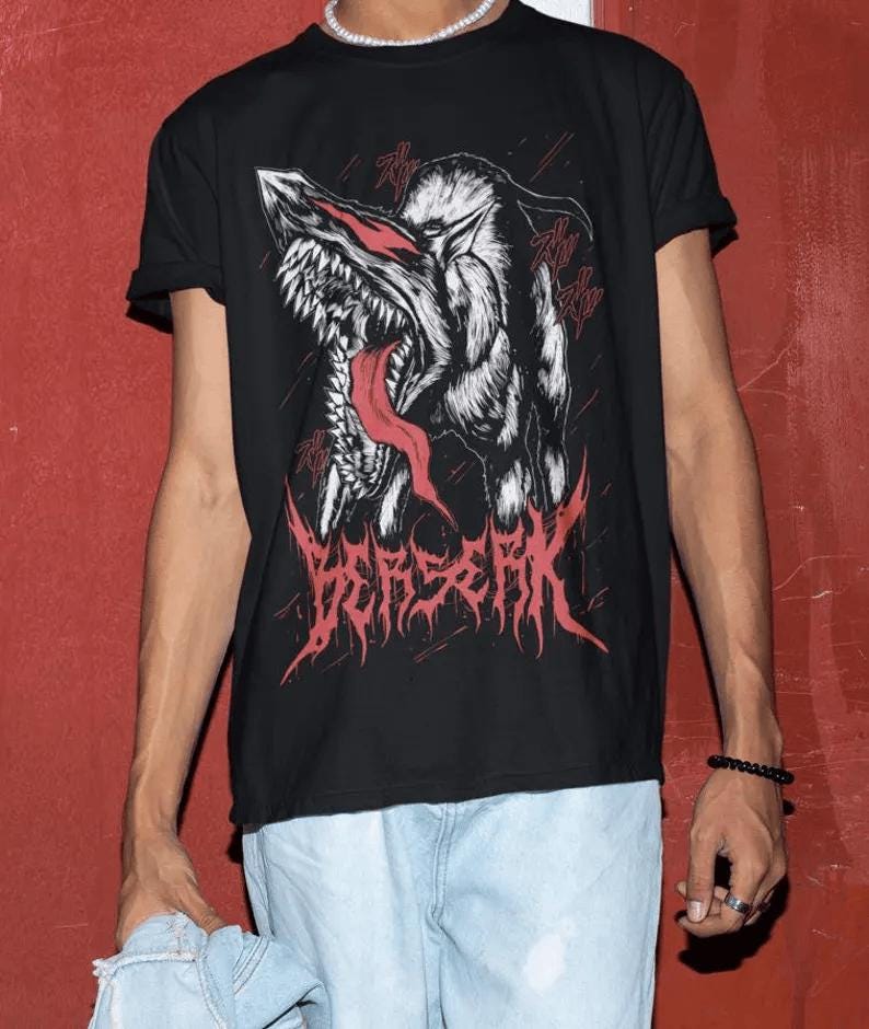 Anime Vintage Special Unisex T-shirt, Manga Shirt, Japan, Anime Manga Shirt, Anime Shirt, Black Swordsman, Skull Knight, Graphic Anime Tee