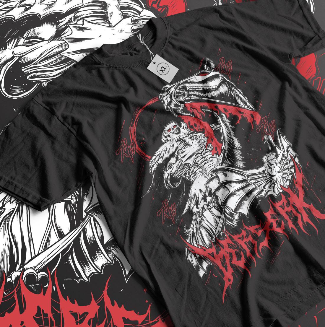 Anime Vintage Special Unisex T-shirt, Manga Shirt, Japan, Anime Manga Shirt, Anime Shirt,Black Swordsman, Skull Knight, Graphic Anime Tee