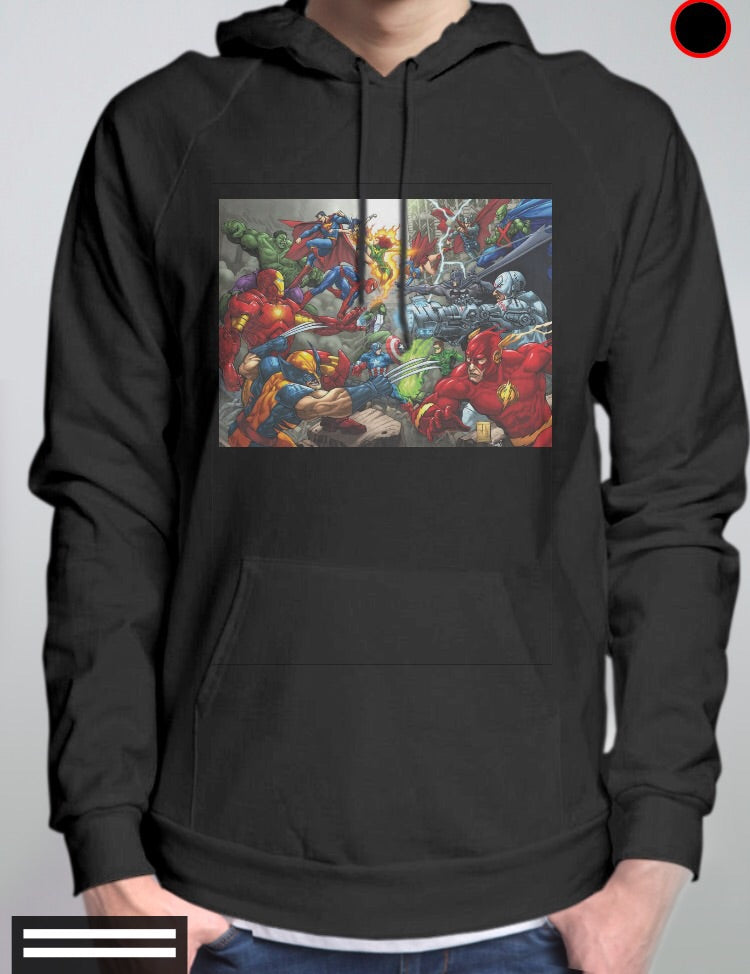 Justice League Vs Avengers Vs Xmen Black Girls Hoodie