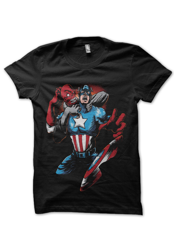 Captain America Black Tee Style002