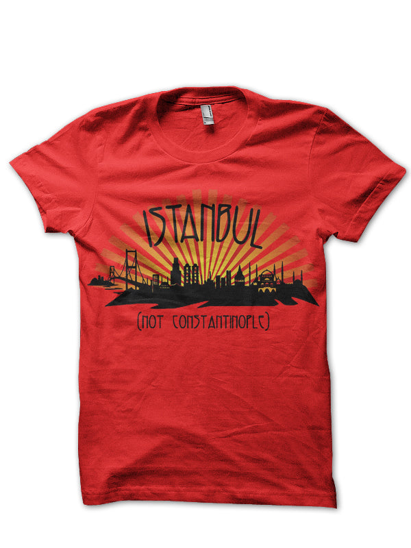 Istanbul Not Constantinople 1453 Byzantine Empire Red T-Shirt