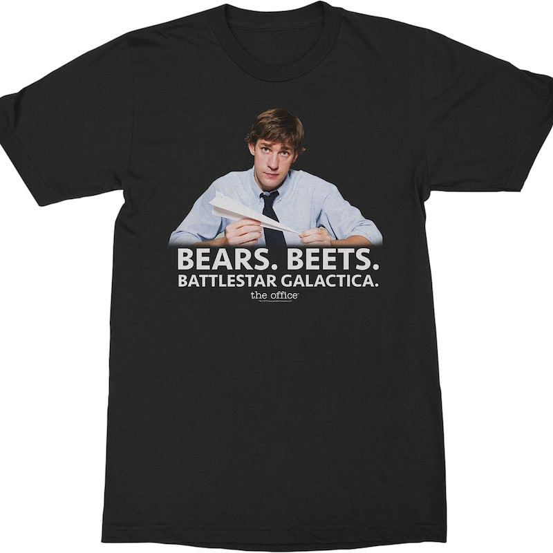 Jim Halpert Bears Beets Battlestar Galactica The Office T-Shirt