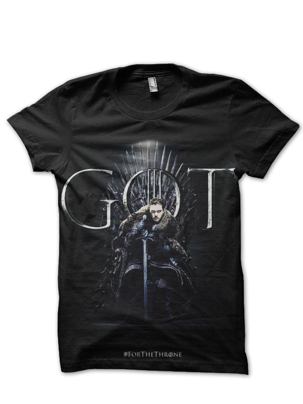 Jon Snow For The Throne Black T-Shirt