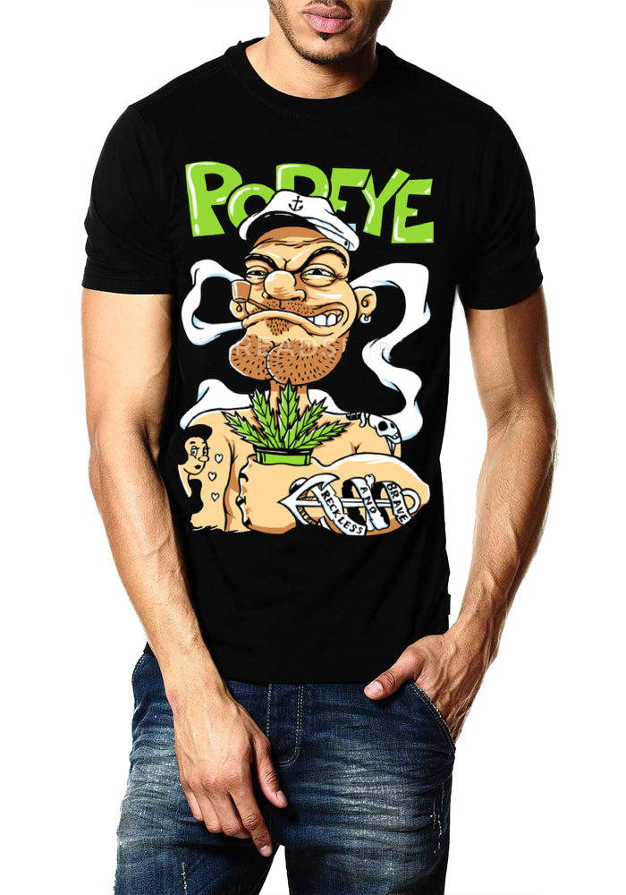 Junkie Popeye Black T-Shirt