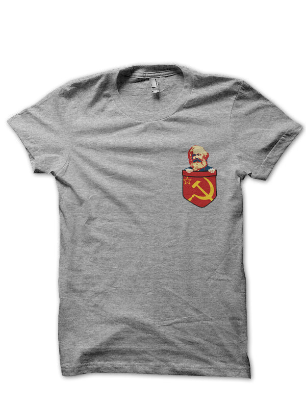 Karl Marx Communism Chest Pocket T-Shirt