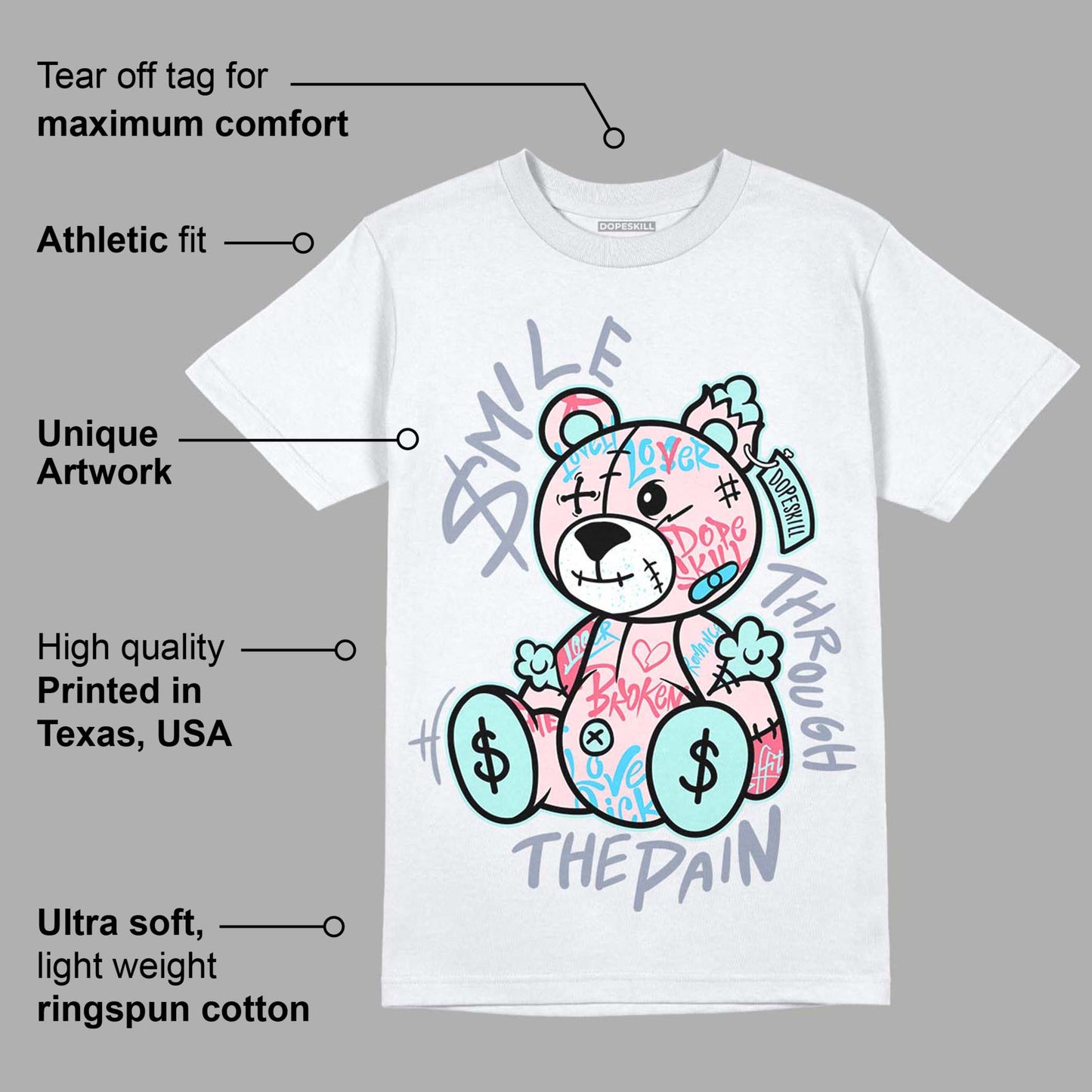 AJ 5 Easter DopeSkill T-Shirt Smile Through The Pain Graphic