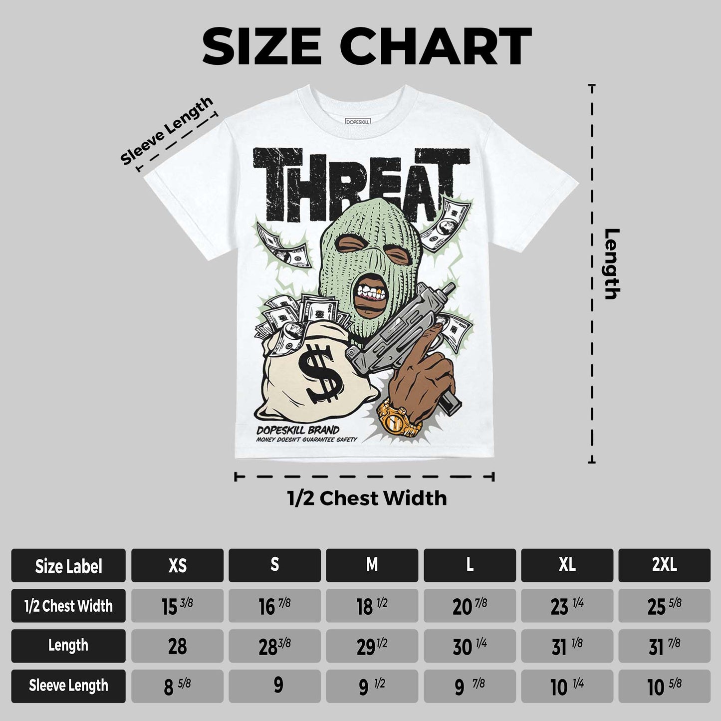 Seafoam 4s 2025 DopeSkill Oversize Print T-Shirt Under Threat Graphic