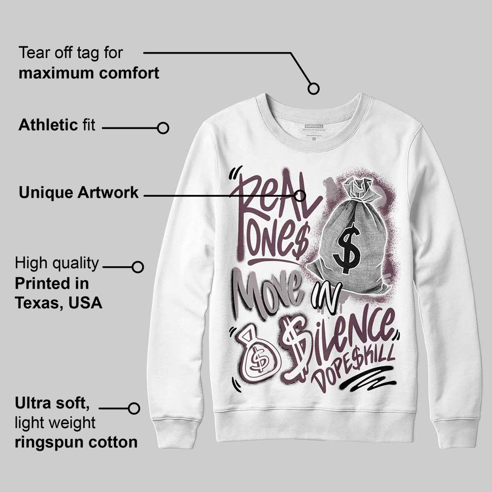 A Ma Maniere x "Violet Ore" 5s DopeSkill Sweatshirt Real Ones Move In Silence Graphic