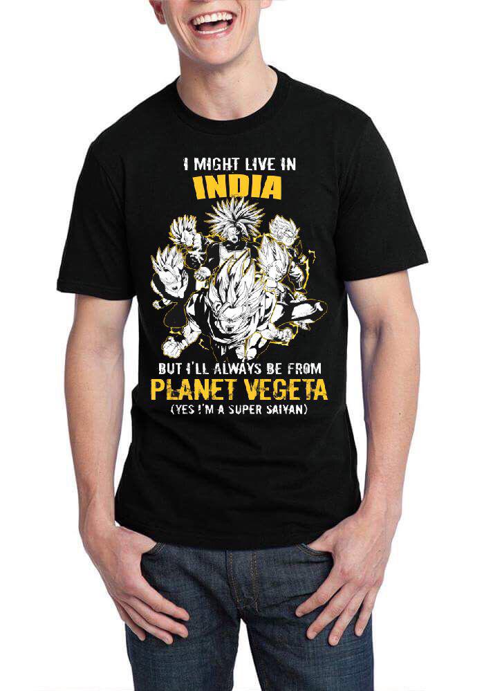 I Might Live In India But I’ll Always Be From Planet Vegeta T-Shirt