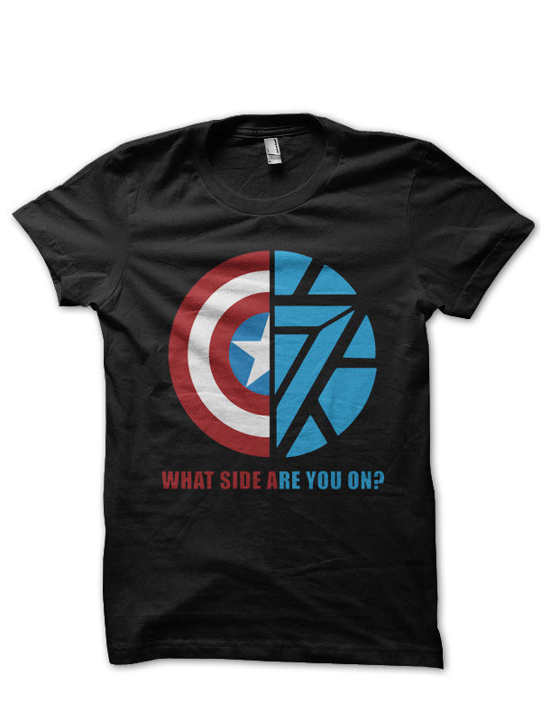 Captain America V Iron Man Civil War Black Tee