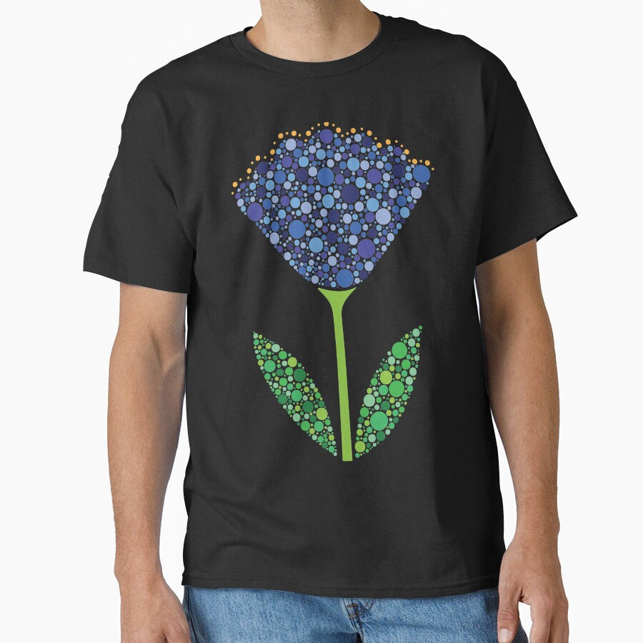 Blue Scallop Dot Flower Classic T-Shirt