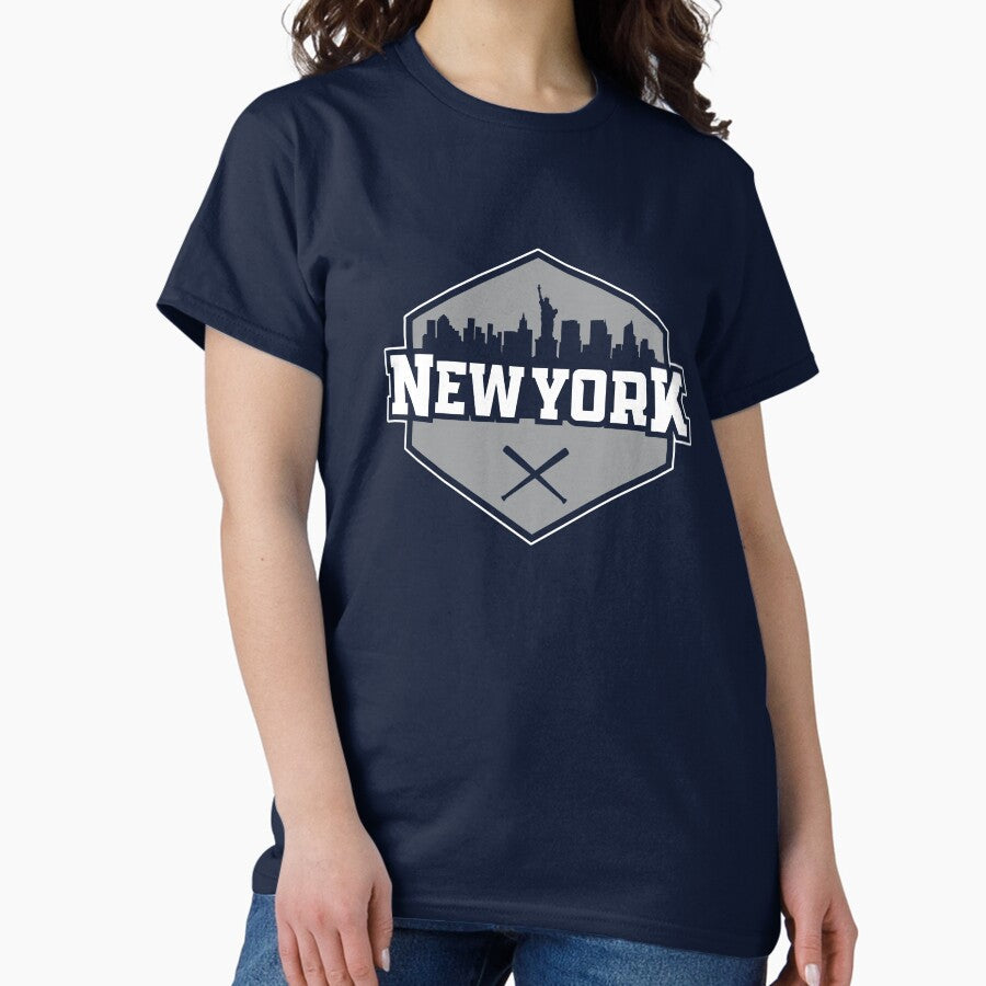 Bronx New York Baseball Modern Ny City Skyline Graphic Logo Classic T Shirt
