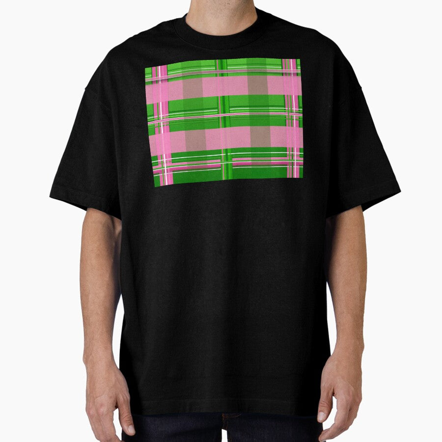 Best Plaid in Pink & Green Oversized T-Shirt