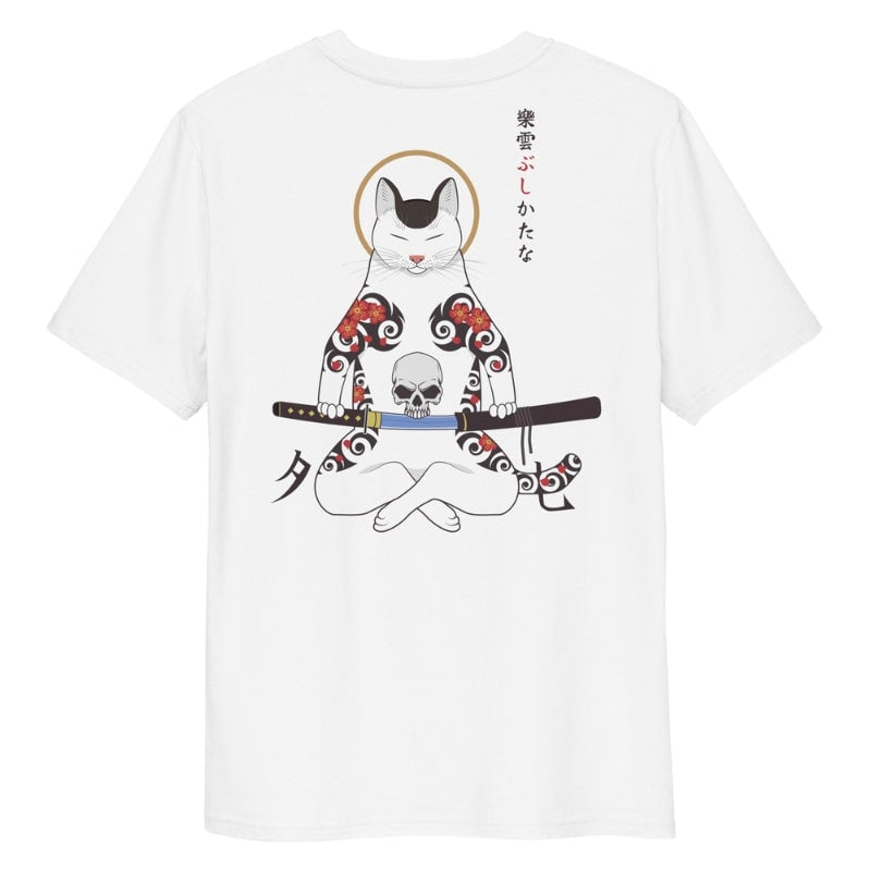 Japanese Tee Shirt - Samurai Cat