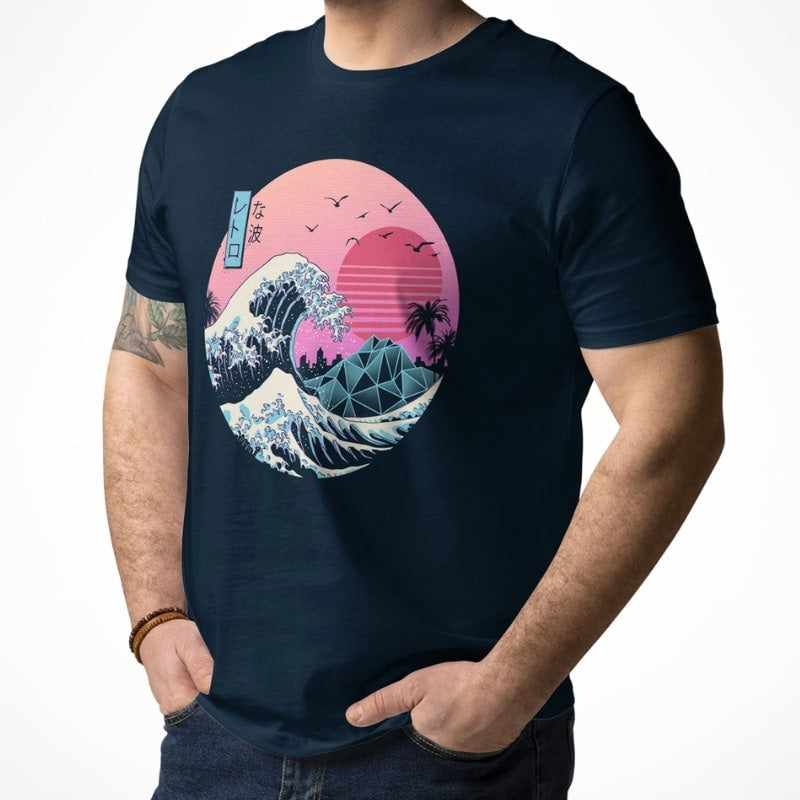 Japanese Tee Shirt - Retro Kanagawa