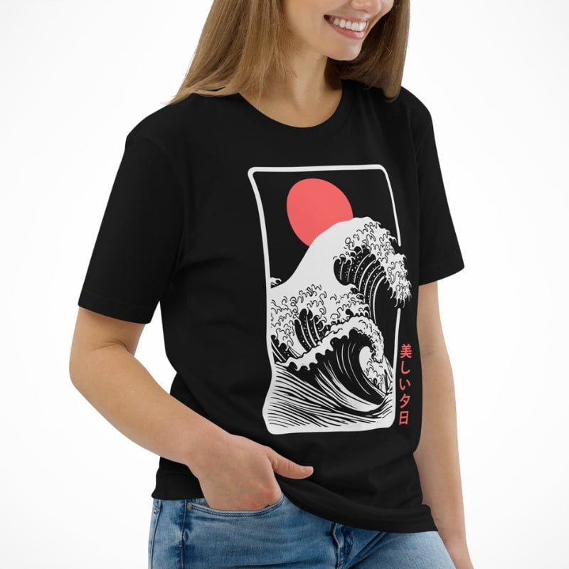 Japanese Tee Shirt - Sunset Kanagawa