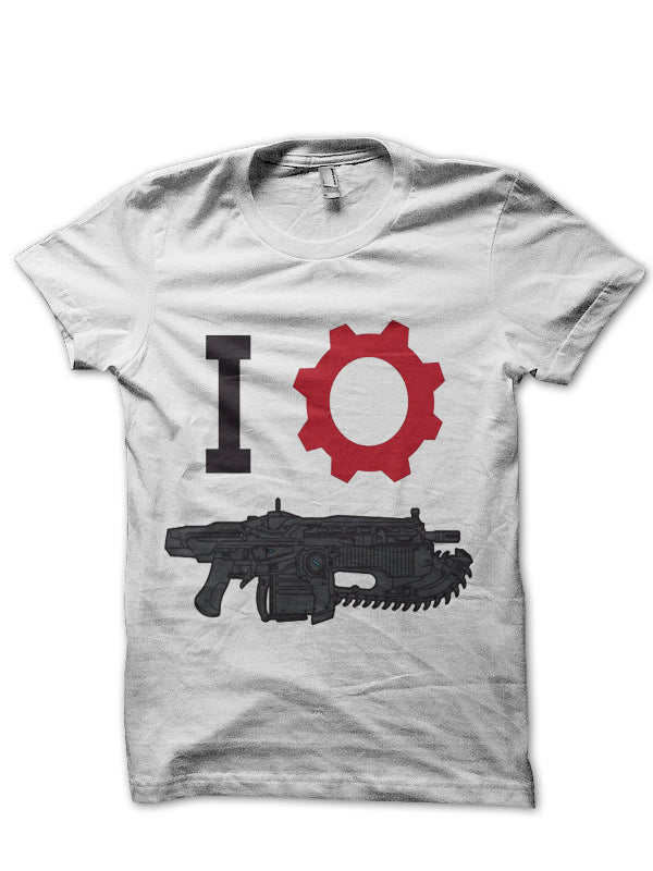 Gears of war White Half Sleeve T-Shirt Style002
