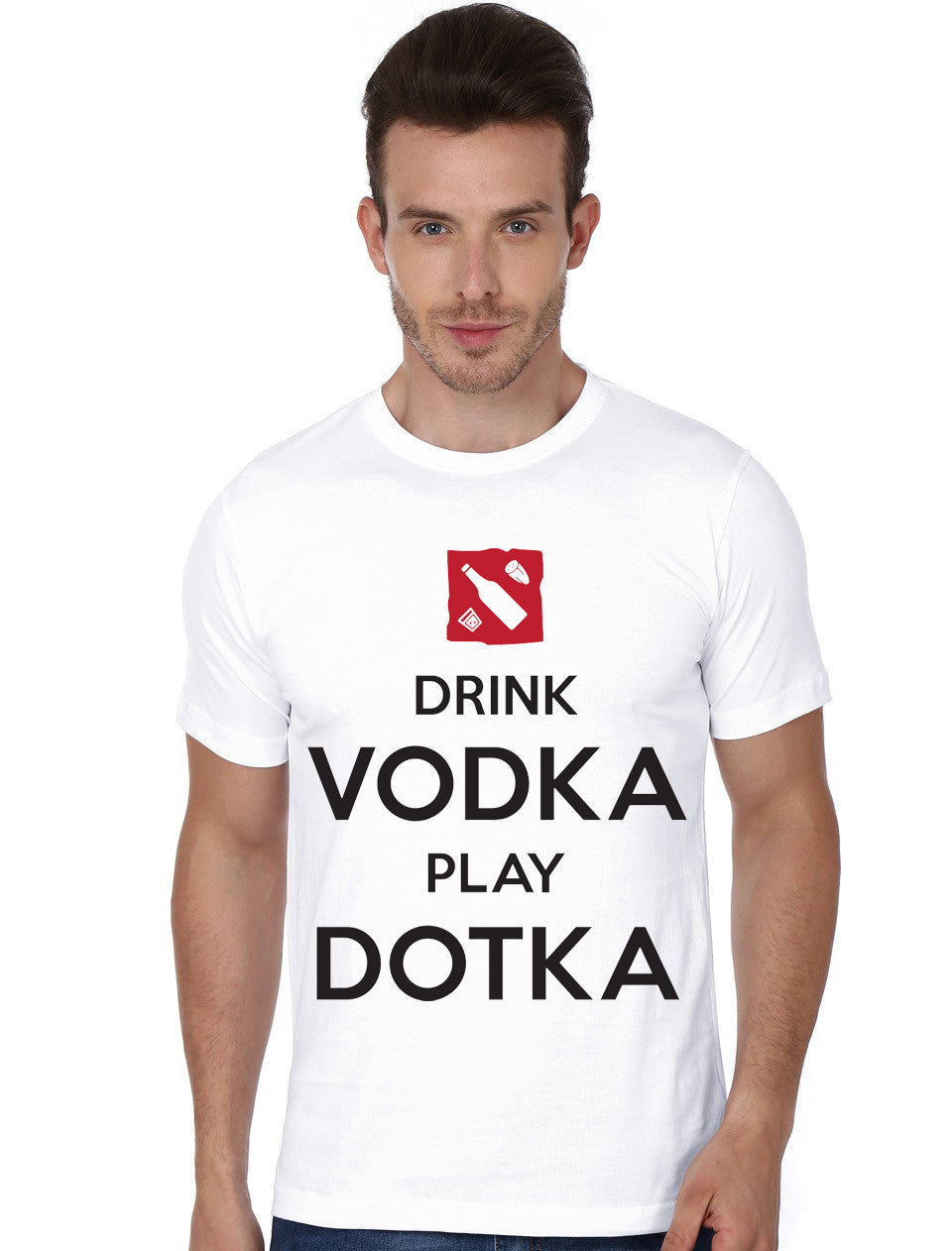 Drink Vodka Play Dotka White T-Shirt