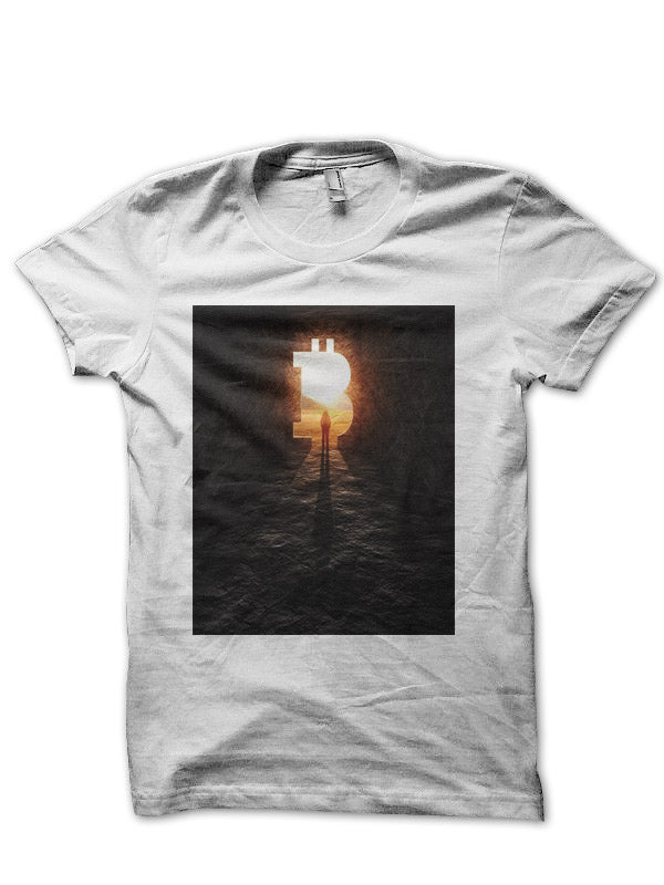 Bitcoin White Half Sleeve T-Shirt Style002