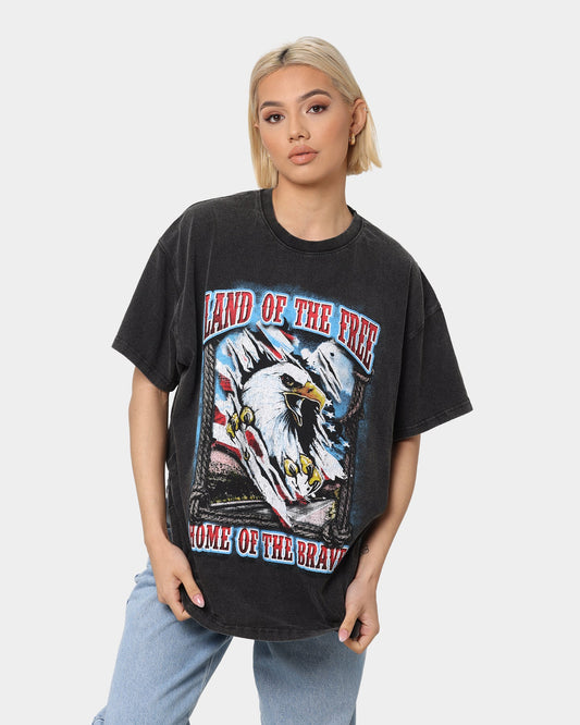 American Thrift Land Of The Free Vintage T-Shirt Black Wash Style001