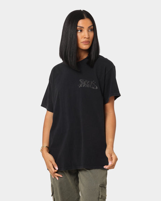 Goat Crew Stacked Logo Vintage T-Shirt Black Wash Style001