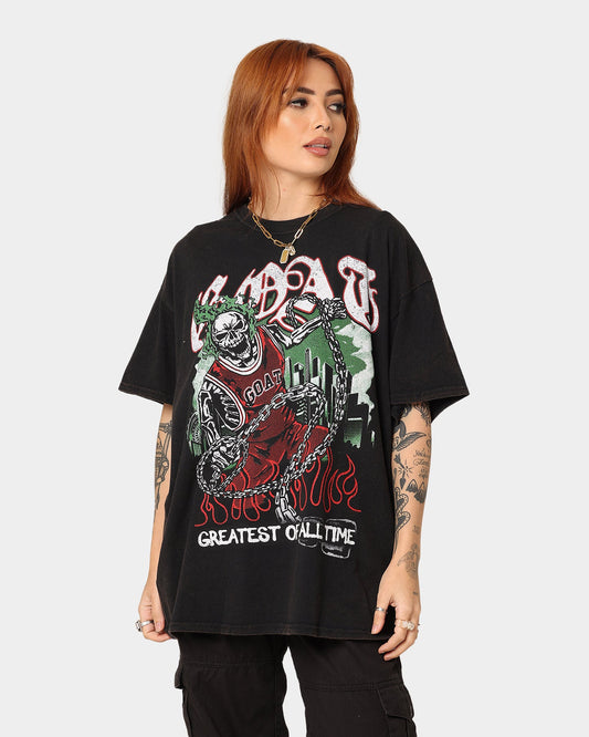 Goat Crew Goat Skull Vintage T-Shirt Black Wash Style001