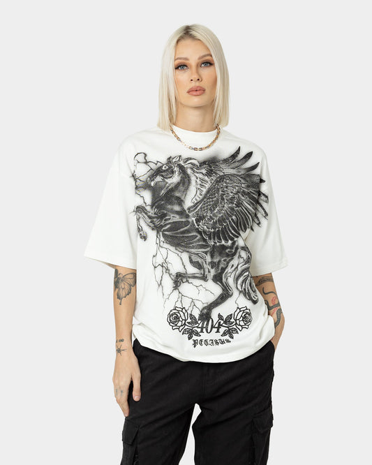 404 Pegasus Vintage T-Shirt Off White Style001