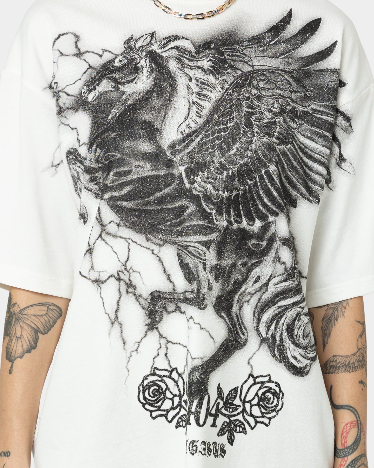 404 Pegasus Vintage T-Shirt Off White Style001