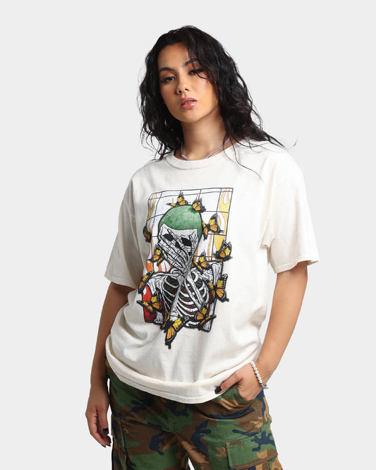 Goat Crew Green Skeleton Vintage T-Shirt Off White Style001