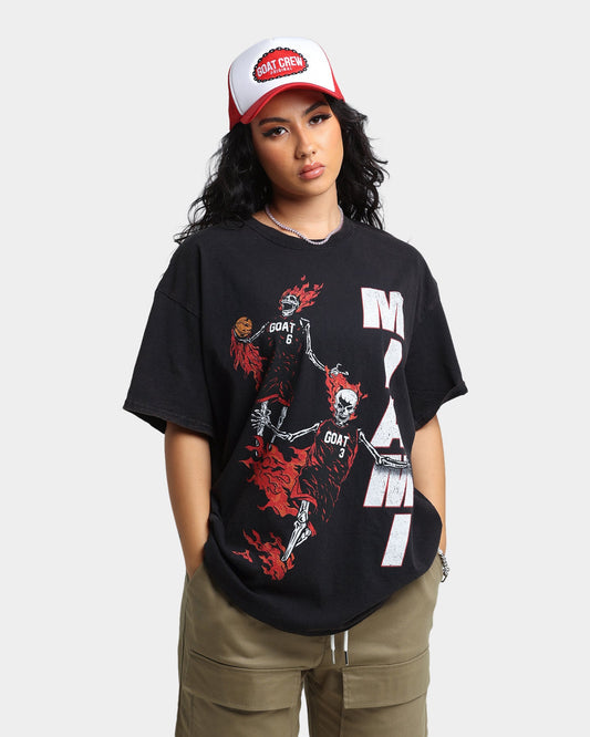 Goat Crew Team Miami Vintage T-Shirt Black Wash Style001