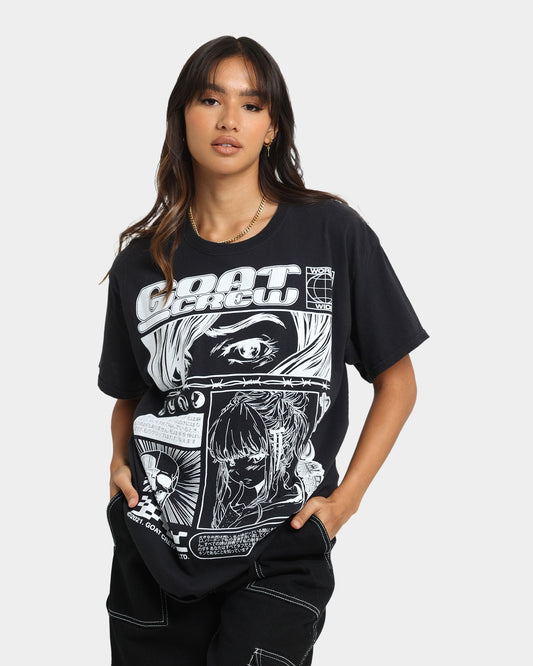 Goat Crew Harajuku Vintage T-Shirt Black Wash Style001